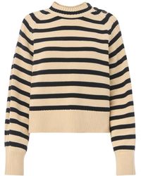 Whistles - Stripe Detail Knit, Cotton - Lyst