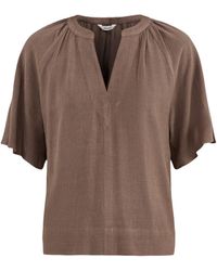 SELECTED - Slfviva 2/4 V-Neck Blend Top Noos - Lyst
