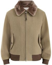 GANT - Wool Shearling Aviator Jacket - Lyst