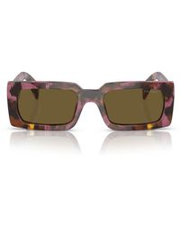 Prada - Women's Pr A07s Rectangular Slim Frame Acetate Sunglasses - Lyst