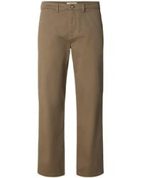 SELECTED - Straight Miles Twill Trousers - Lyst