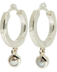 Tutti & Co - Women's Pearl Hoop Earrings - Lyst