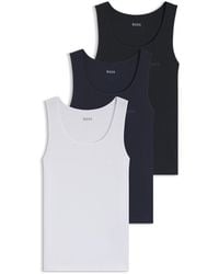 BOSS - Rib Tank Tops 3 Pack - Lyst