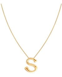 Astrid & Miyu - Women's Initial Bold Pendant Necklace - Lyst