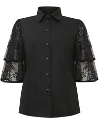 James Lakeland - Lace Frill Short Sleeve Shirt - Lyst