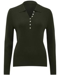 Forever New - Women's Olive Button Through Polo Jumper - Lyst