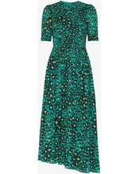 Whistles - Women's Painted Leopard Shirred Dress - Lyst