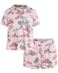 Chelsea Peers - Summer Lounging Pyjama Short Set Print - Lyst