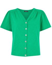Whistles - Women's Maeve V Neck Button Front Tee - Lyst