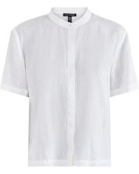 Eileen Fisher - Mandarin Collar Shirt - Lyst