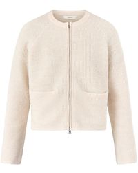 SELECTED - Short Knit Cardigan Cream - Lyst