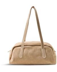 Marlon - Manny Suede Tote Bag Tan - Lyst