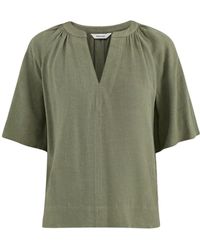 SELECTED - Slfviva 2/4 V-Neck Blend Top Noos - Lyst