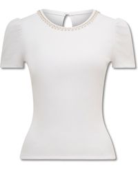 Forever New - Emilia Embellished Neck T-Shirt - Lyst