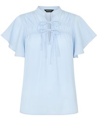 Whistles - Frill Sleeve Tie Front Blouse - Lyst