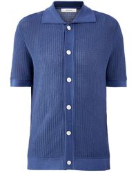 SELECTED - Shane Open Structure Polo Cardigan - Lyst