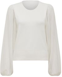 Forever New - Women's Mandy Woven Sleeve Knit Top - Lyst