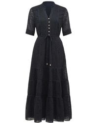 Forever New - Women's Rachel Embroidered Short Sleeves Midi Dress - Lyst