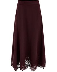 Zimmermann - Valiant Merino Lace Midi Skirt - Lyst