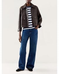 SELECTED - Essential Short Sleeve Striped Boxy Tee - Lyst