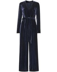 Whistles - Elora Wide-Leg Velvet Jumpsuit - Lyst