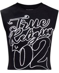 True Religion - Sporty Short Sleeves Raglan Rib Top - Lyst