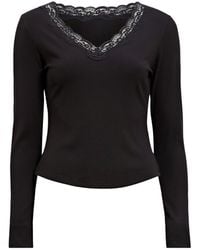 Forever New - Selena Lace Trim 3/4 Sleeve Top - Lyst