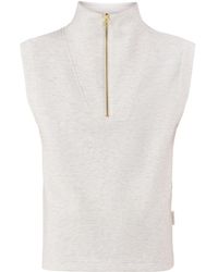 Varley - Magnolia Half Zip Tank Top Cream - Lyst