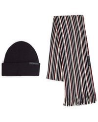 Tommy Hilfiger - Striped Scarf And Beanie Gift Set - Lyst