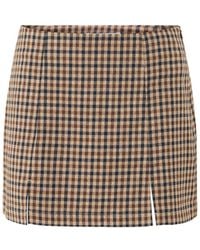 ONLY - Violetta Check Slit Mini Skirt – - Lyst