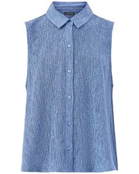 Eileen Fisher - Classic Collar A-Line Sleeveless Shirt - Lyst
