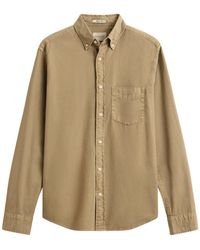 GANT - Garment Dyed Twill Long Sleeve Shirt - Lyst