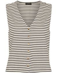 Whistles - Women's Button Up Stripe Rib Tank - Lyst