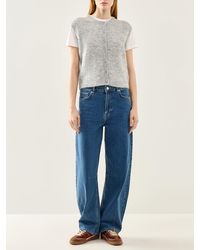 SELECTED - Lulu Sleeveless Button O-Neck Knit Vest - Lyst
