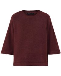 ONLY - Simoni Three Quarter Sleeve Knitted Jumper Burgundy - Lyst