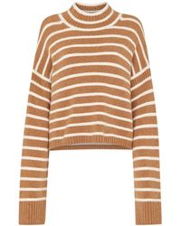 Whistles - Women's Stripe Rib Detail Funnel Knit - Lyst