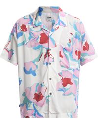 Obey - Men's Acrylic Flower Short Sleeve Woven Shirt - Lyst