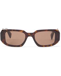 Prada - Women's Pr 17ws Slim Frame Acetate Geometric Arm Sunglasses - Lyst
