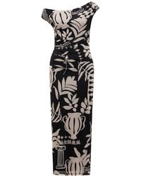 Forever New - Gisella Tipped Mesh Fit And Flare Midi Dress Multi - Lyst