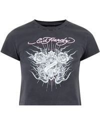 Ed Hardy - Vintage Burning Cross Baby Graphic T-Shirt - Lyst