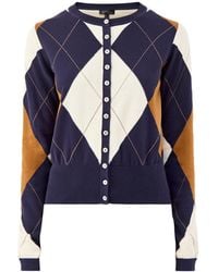 Nobody's Child - Argyle Long Sleeve Cardigan, Cotton - Lyst