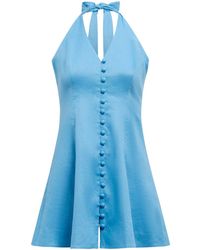 Forever New - Ina Button Front Halter Neck Mini Dress - Lyst