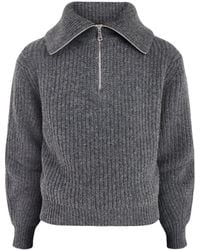 Weekend by Maxmara - Laser Zip Neck Jumper - Lyst