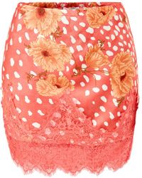 Never Fully Dressed - Coral Poppy Mini Maeva Skirt - Lyst