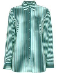 Whistles - Women's Stripe Linen Blend Shirt - Lyst