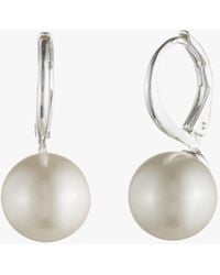 Ralph Lauren - Women's Tone Pearl Drop Earrings 10mm - Lyst