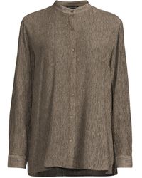 Eileen Fisher - Women's Mandarin Collar Long Shirt - Lyst