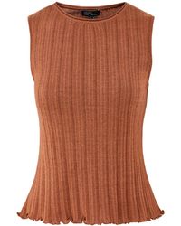 Nobody's Child - Rib & Ruffle Sheer Knit Vest - Lyst