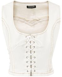 TRUE RELIGION - Lace Up Denim Top - Lyst