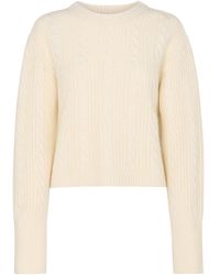 Whistles - Women's Cable Detail Crew Neck Knit - Lyst